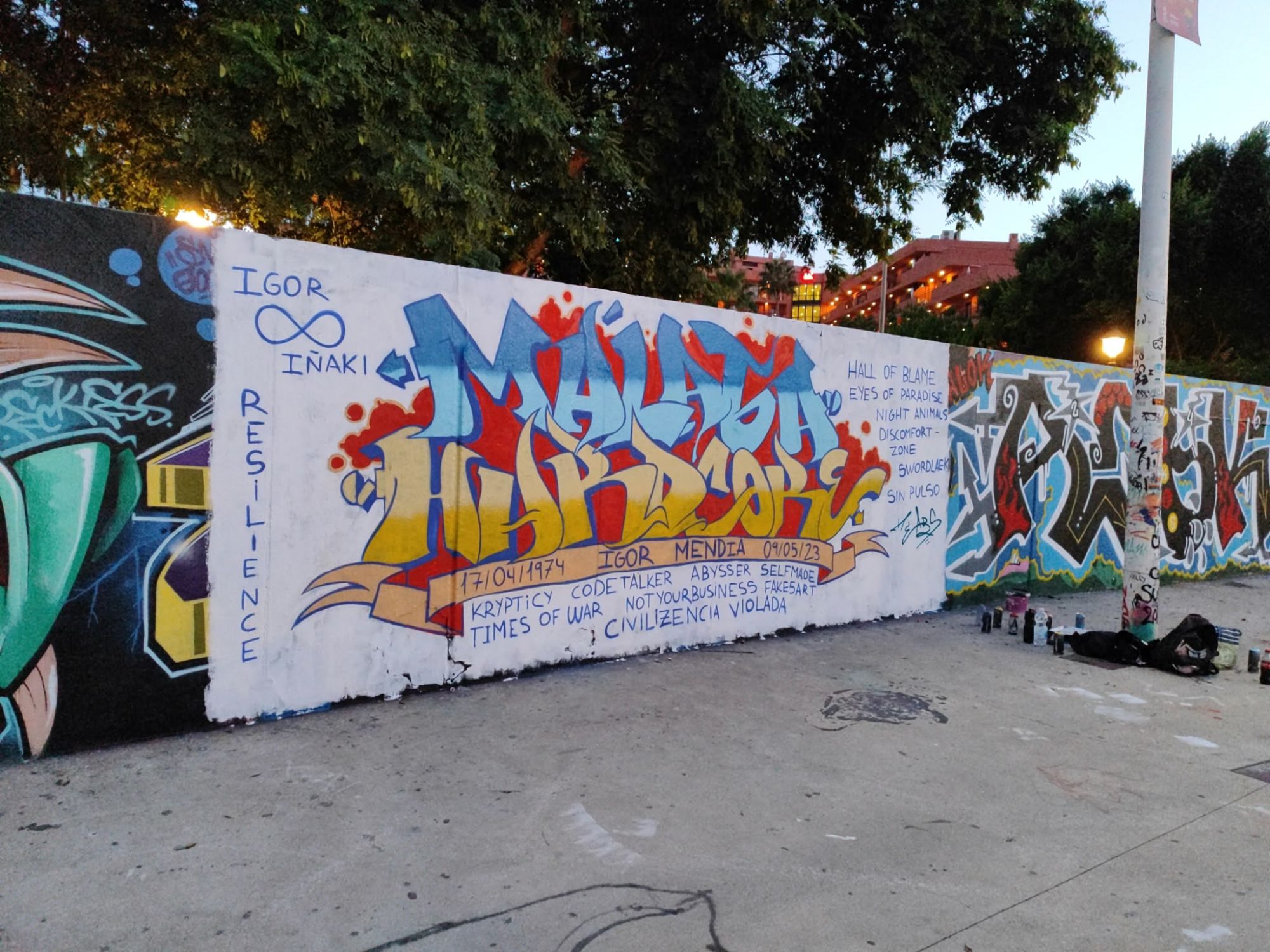 Another view of the «Málaga Hardcore» mural by @desska.98